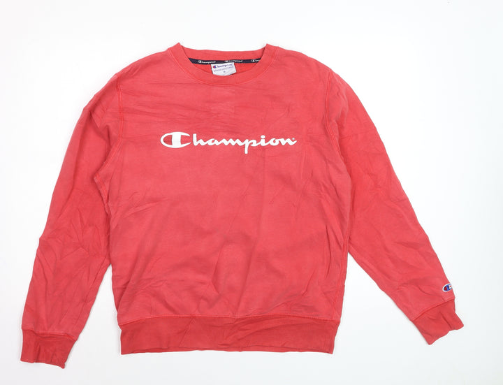 Champion Men's Red Logo Pullover Sweatshirt Size M