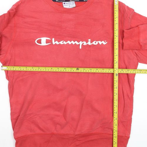 Champion Men's Red Logo Pullover Sweatshirt Size M