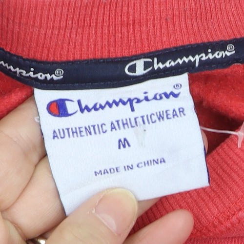 Champion Men's Red Logo Pullover Sweatshirt Size M