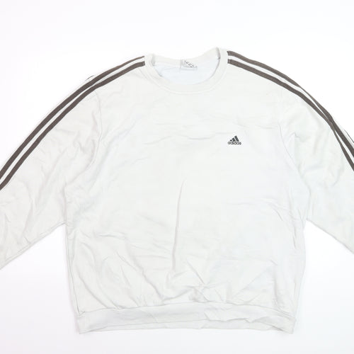 Adidas Men's White XL Crew Neck Pullover Sweatshirt