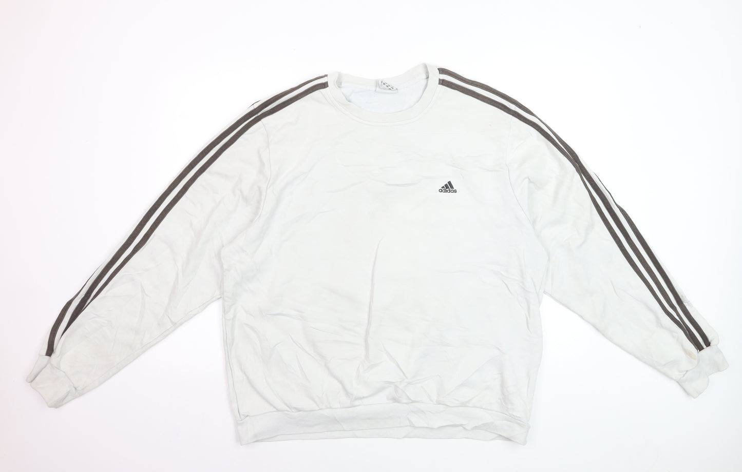 Adidas Men's White XL Crew Neck Pullover Sweatshirt