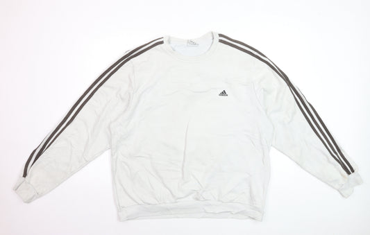 Adidas Men's White XL Crew Neck Pullover Sweatshirt