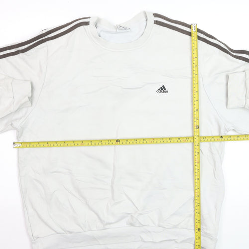 Adidas Men's White XL Crew Neck Pullover Sweatshirt