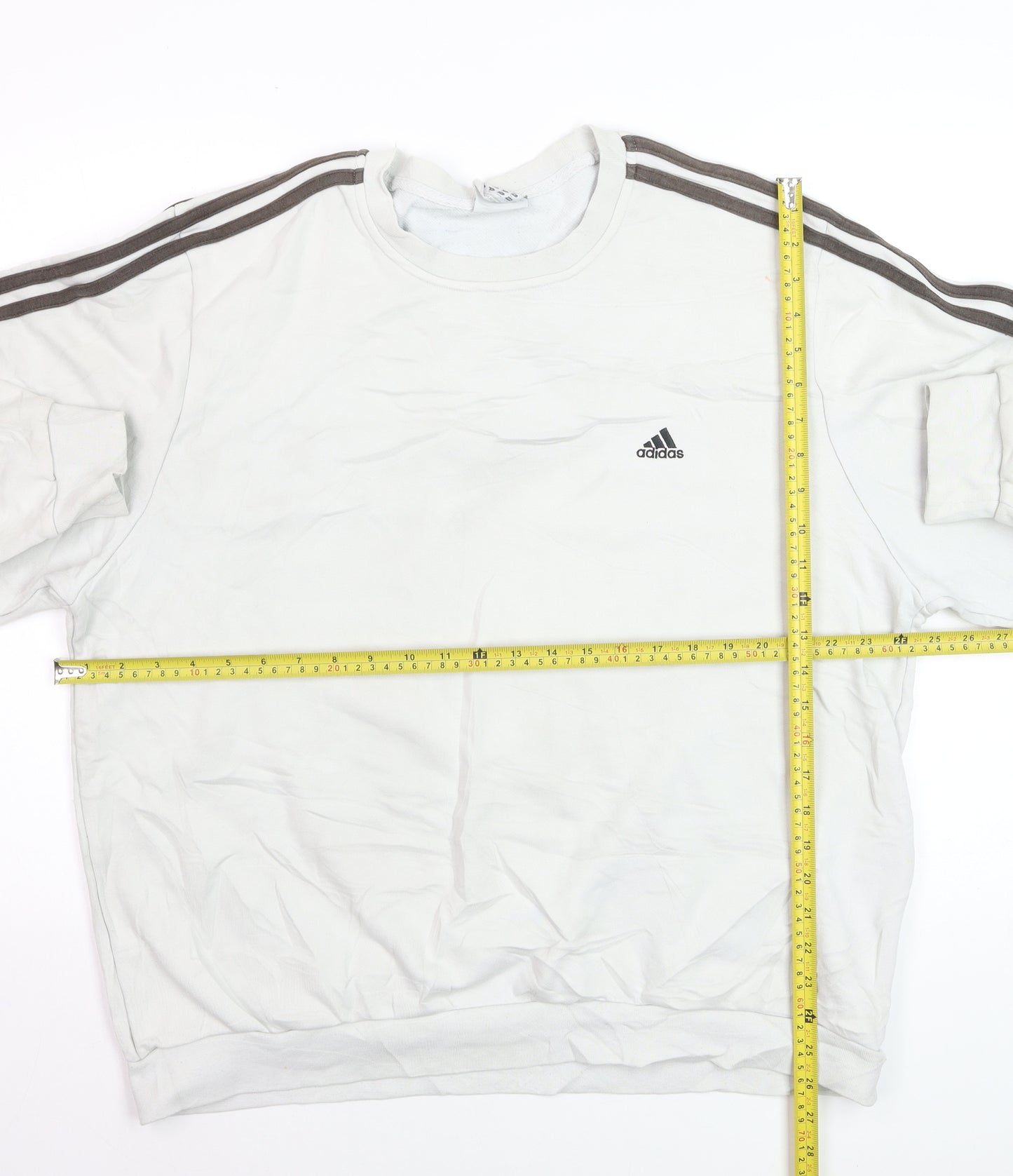 Adidas Men's White XL Crew Neck Pullover Sweatshirt