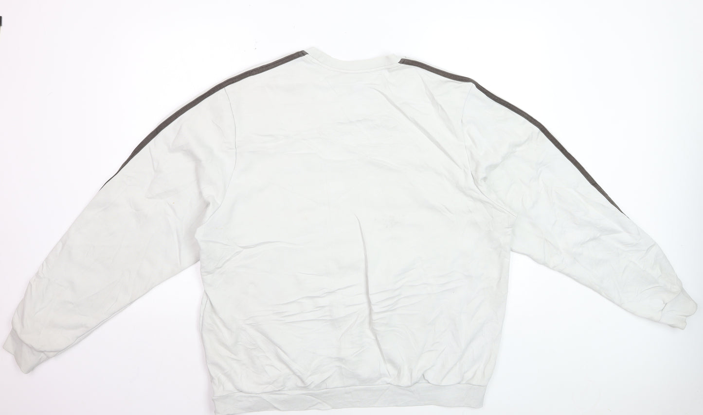 Adidas Men's White XL Crew Neck Pullover Sweatshirt