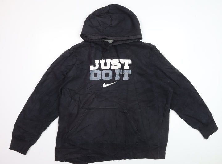 Nike Mens Black 2XL Pullover Hoodie Just Do It Sports Fleece