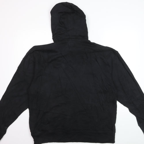Levi's Men's Black Pullover Hoodie Size L Logo Embroidered Fleece