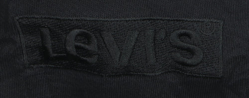 Levi's Men's Black Pullover Hoodie Size L Logo Embroidered Fleece