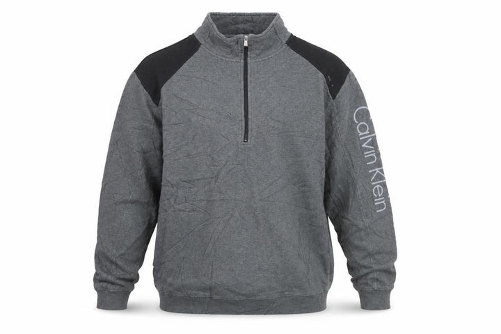 Calvin Klein Men’s Grey XL 1/4 Zip Mock Neck Sweatshirt