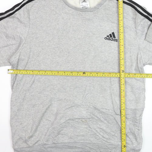 Adidas Men's Grey Crew Neck Sweatshirt 3XL Classic Logo Pullover