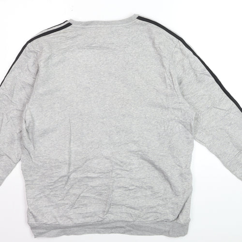 Adidas Men's Grey Crew Neck Sweatshirt 3XL Classic Logo Pullover