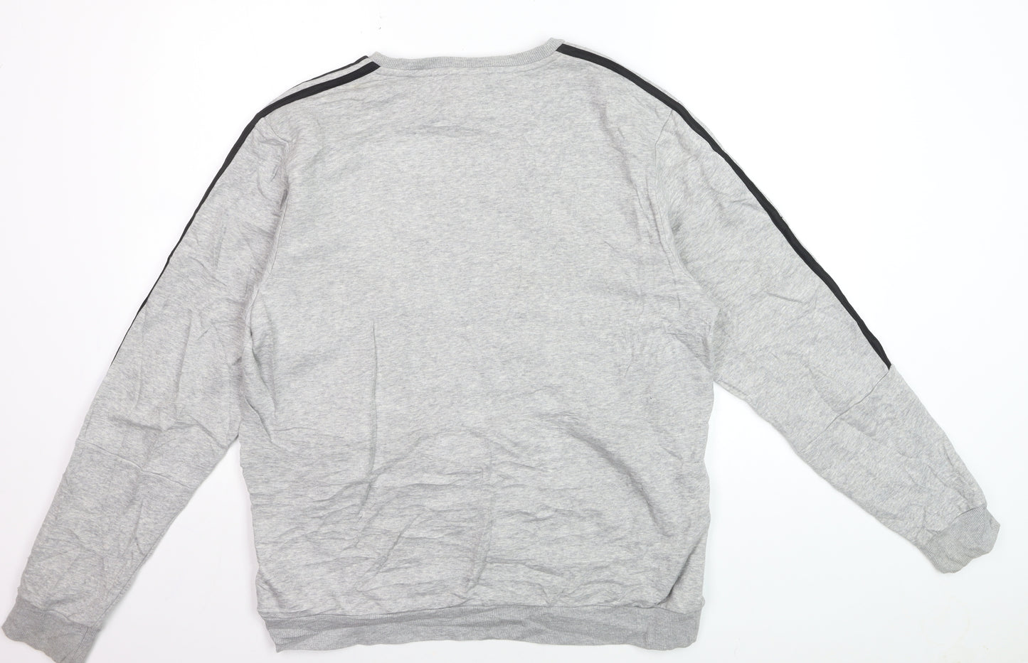 Adidas Men's Grey Crew Neck Sweatshirt 3XL Classic Logo Pullover