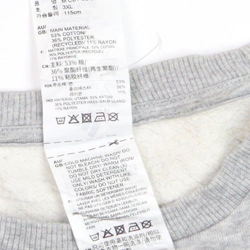 Adidas Men's Grey Crew Neck Sweatshirt 3XL Classic Logo Pullover