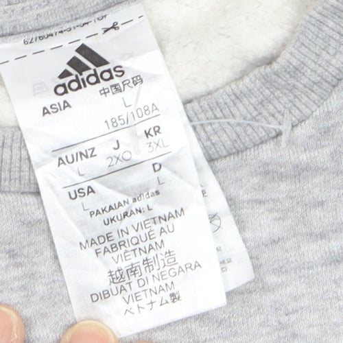 Adidas Men's Grey Crew Neck Sweatshirt 3XL Classic Logo Pullover