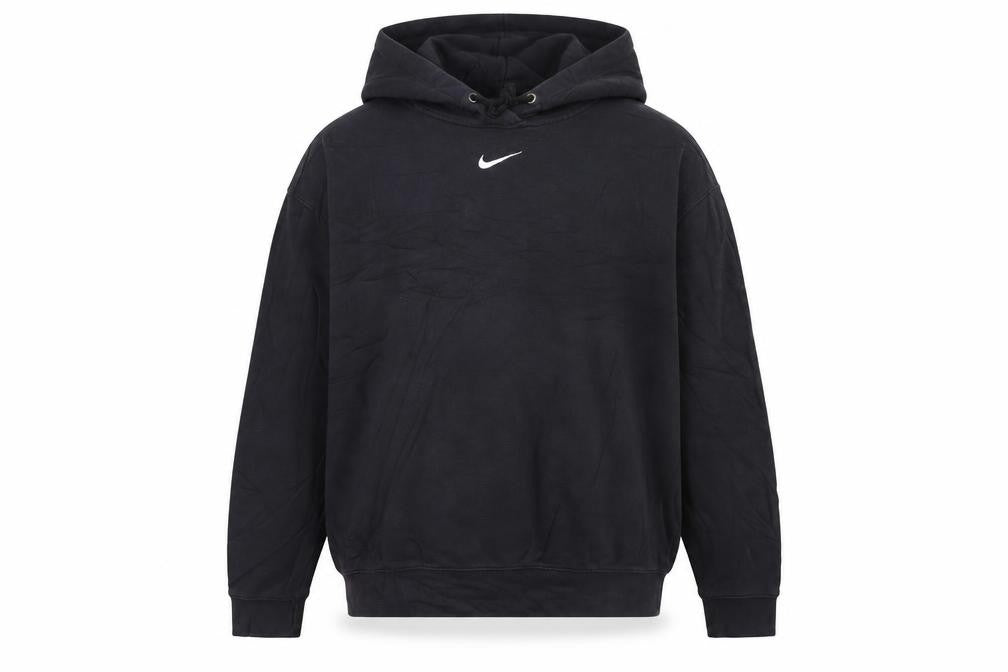 Front view of Nike Men's Black Pullover Hoodie, size S, Regular Fit Sports Style