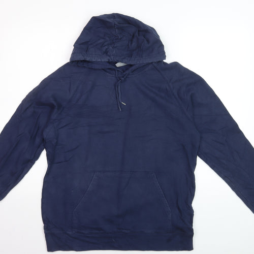 Carhartt Men’s Blue Pullover Hoodie L Cotton Logo Hooded Sweatshirt