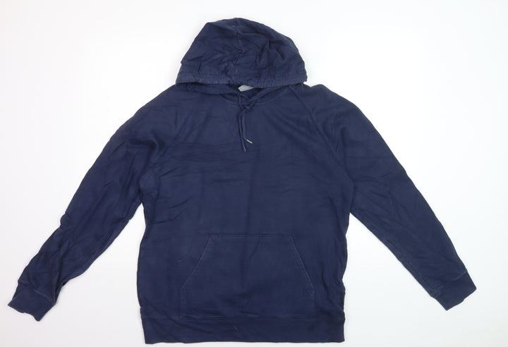 Carhartt Men’s Blue Pullover Hoodie L Cotton Logo Hooded Sweatshirt