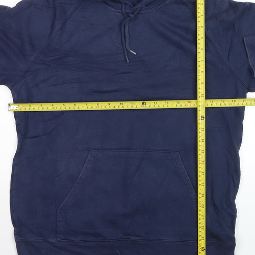 Carhartt Men’s Blue Pullover Hoodie L Cotton Logo Hooded Sweatshirt