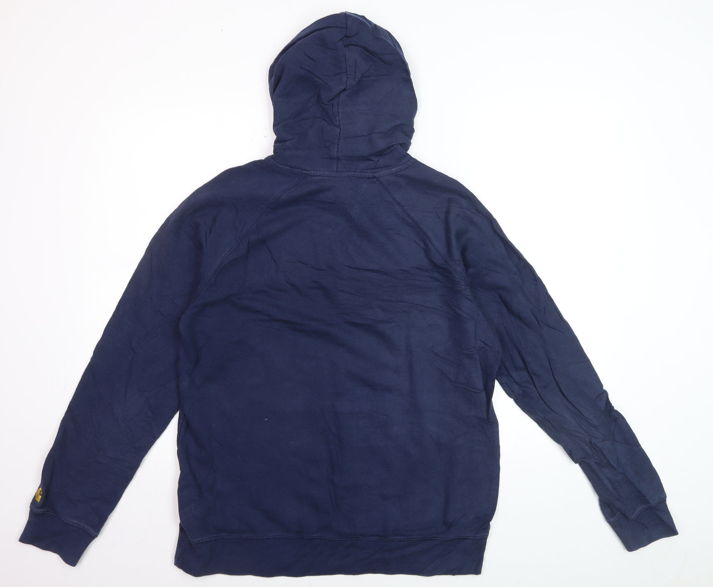 Carhartt Men’s Blue Pullover Hoodie L Cotton Logo Hooded Sweatshirt