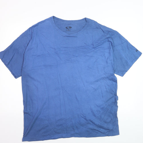 Champion Mens Blue XL Crew Neck Cotton Short Sleeve T-Shirt