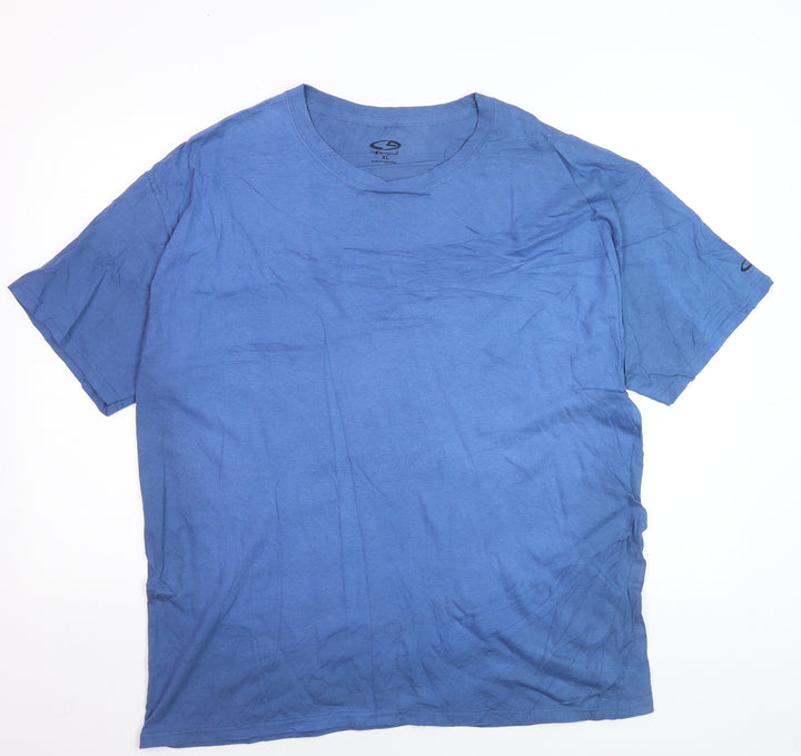 Champion Mens Blue XL Crew Neck Cotton Short Sleeve T-Shirt