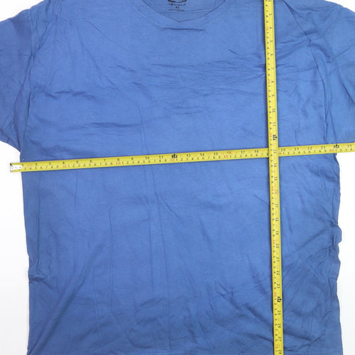 Champion Mens Blue XL Crew Neck Cotton Short Sleeve T-Shirt