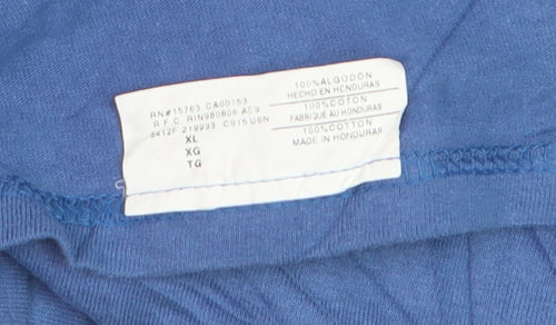 Champion Mens Blue XL Crew Neck Cotton Short Sleeve T-Shirt