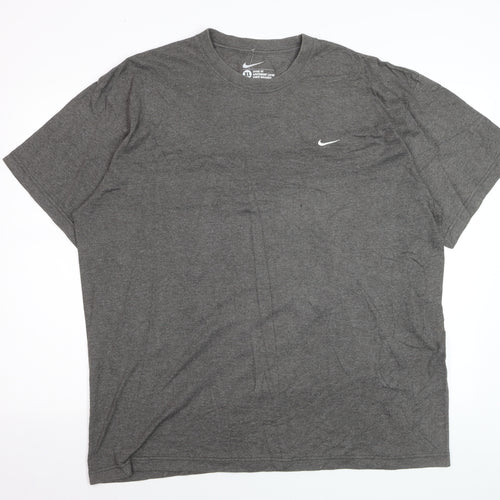 Nike Men's Grey Loose Fit Crew Neck T-Shirt XL Cotton Blend