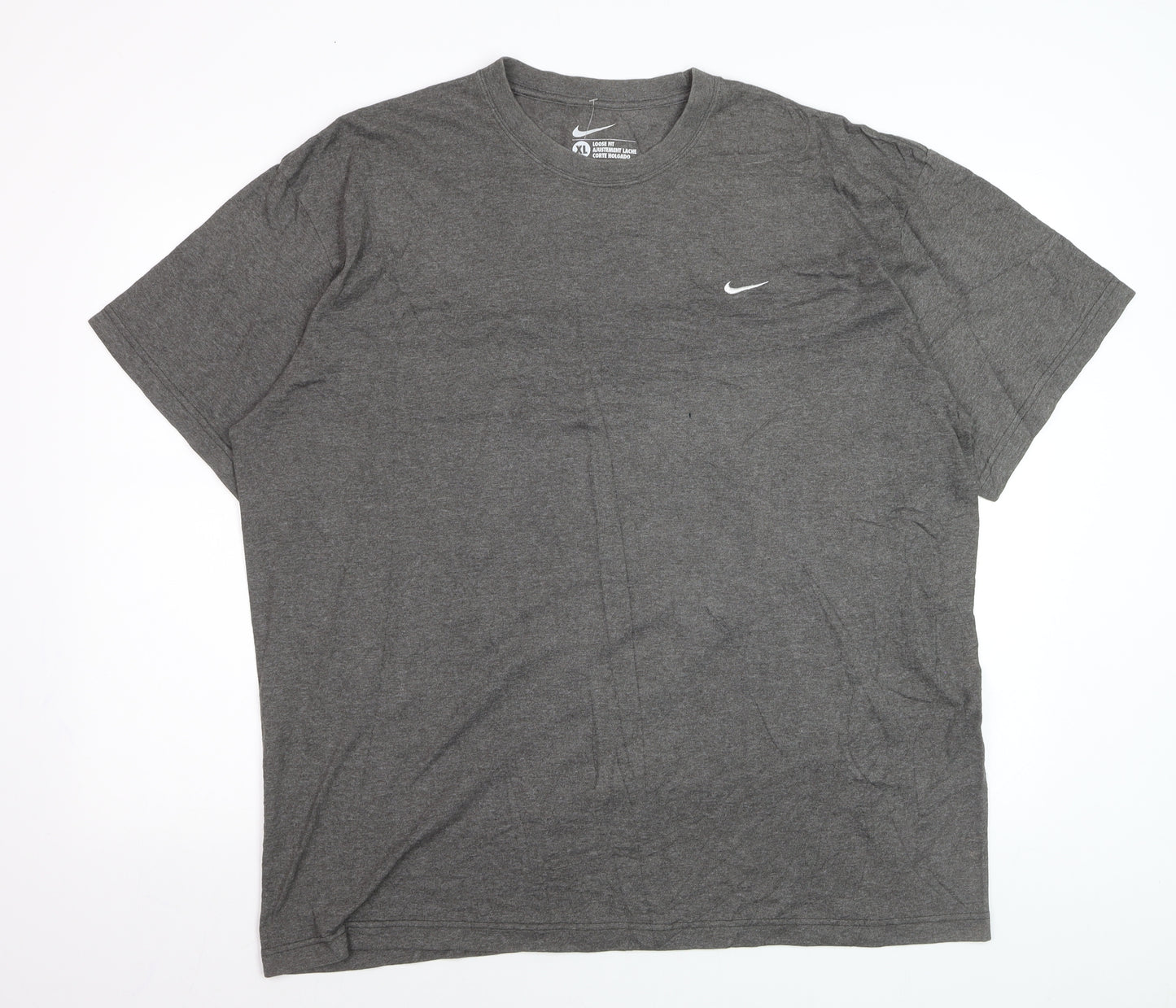 Nike Men's Grey Loose Fit Crew Neck T-Shirt XL Cotton Blend