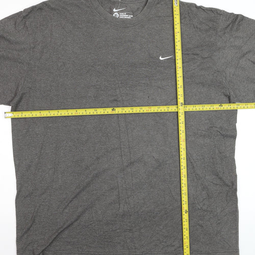 Nike Men's Grey Loose Fit Crew Neck T-Shirt XL Cotton Blend