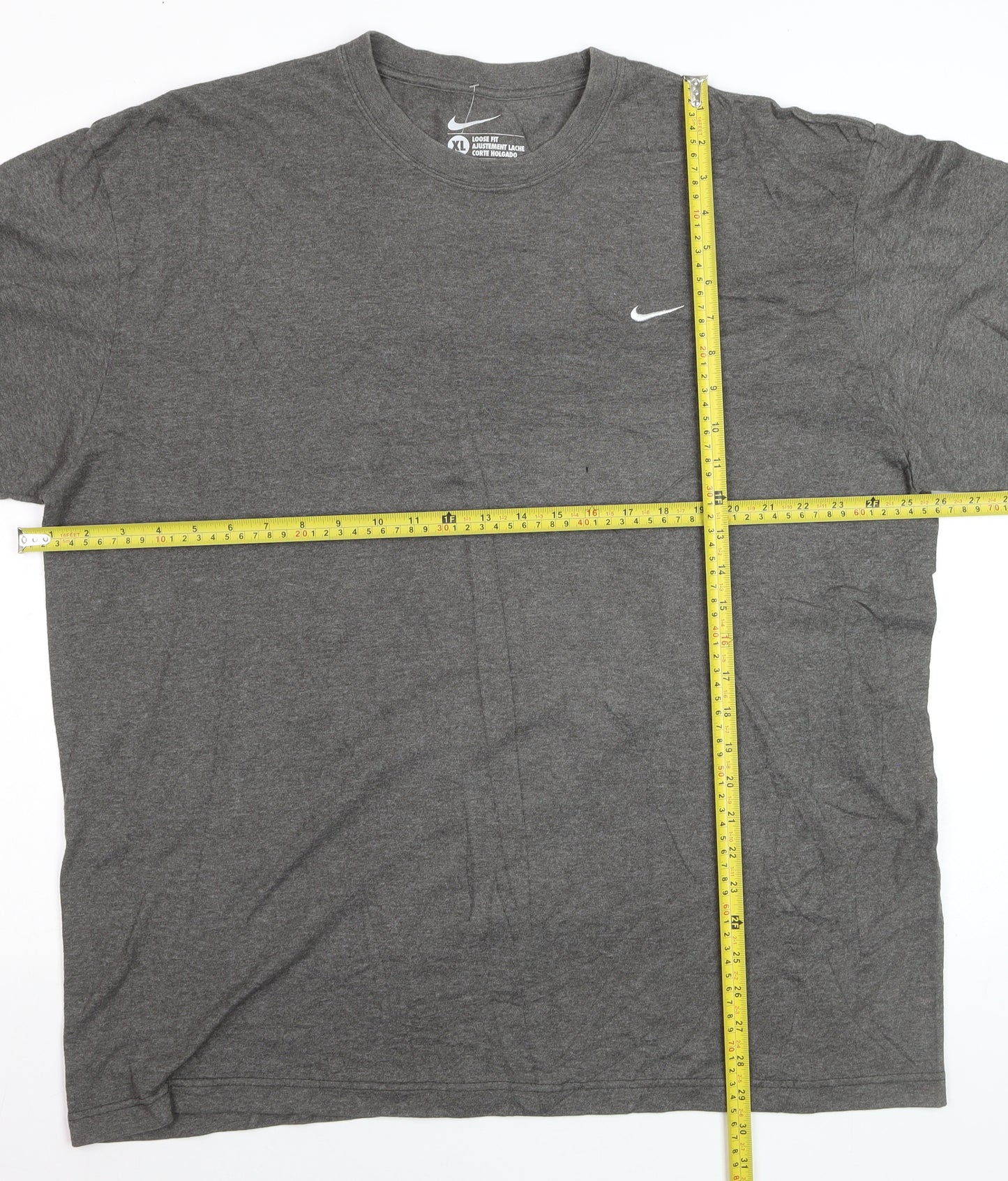 Nike Men's Grey Loose Fit Crew Neck T-Shirt XL Cotton Blend