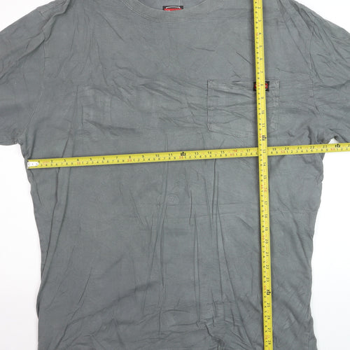Wrangler Workwear Men's Grey XLT Crew Neck Cotton Pocket T-Shirt