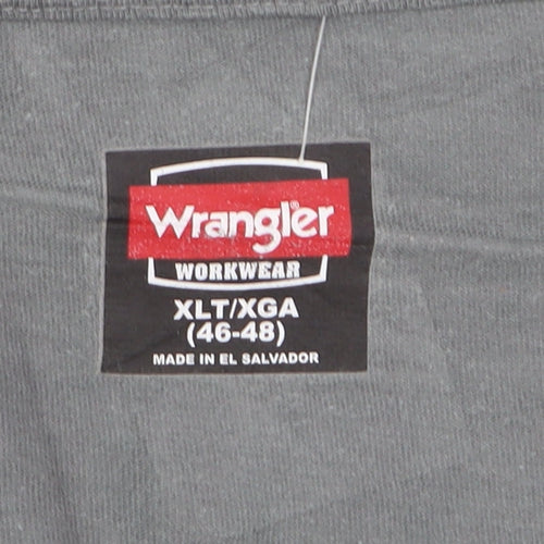Wrangler Workwear Men's Grey XLT Crew Neck Cotton Pocket T-Shirt