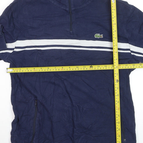 Lacoste Men's Blue Half Zip Cotton Sweatshirt Size S