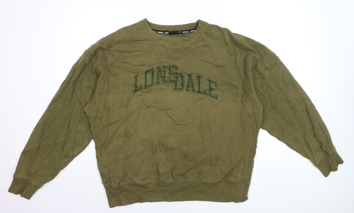 Lonsdale London Men's Khaki Green XL Crew Neck Pullover Sweatshirt