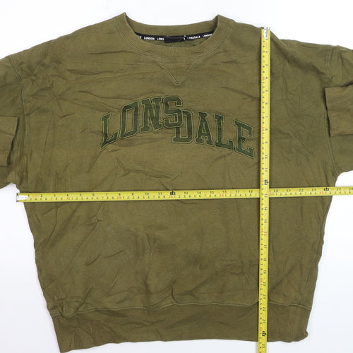 Lonsdale London Men's Khaki Green XL Crew Neck Pullover Sweatshirt