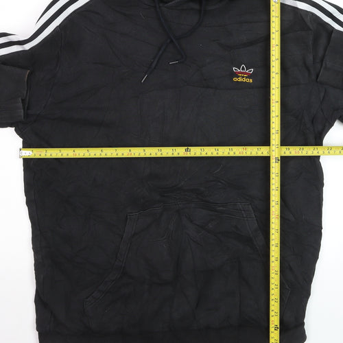 Adidas Men's Black Pullover Hoodie Size L Sports Fleece Sweatshirt