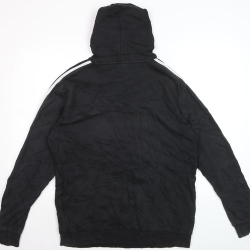 Adidas Men's Black Pullover Hoodie Size L Sports Fleece Sweatshirt