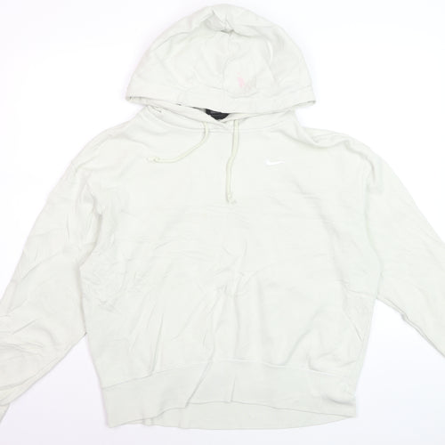 Nike Men's White Pullover Hoodie S Regular Fit Fleece Logo