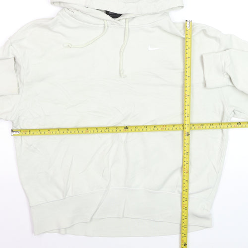 Nike Men's White Pullover Hoodie S Regular Fit Fleece Logo