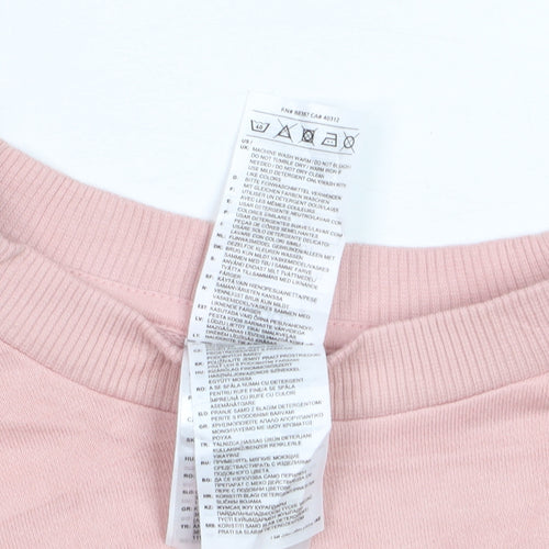 Adidas Women Pink Pullover Sweatshirt L Relaxed Fit Crew Neck