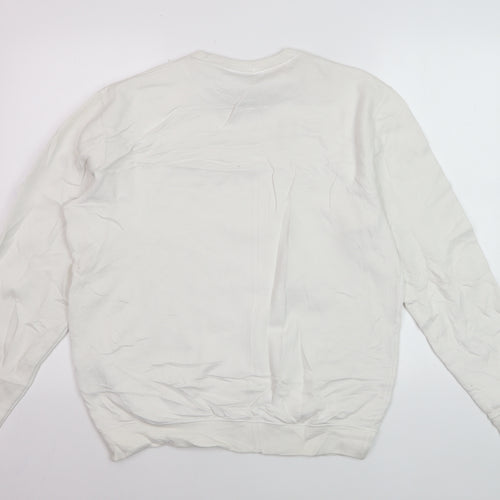 Champion Men's White Medium Crew Neck Pullover Sweatshirt