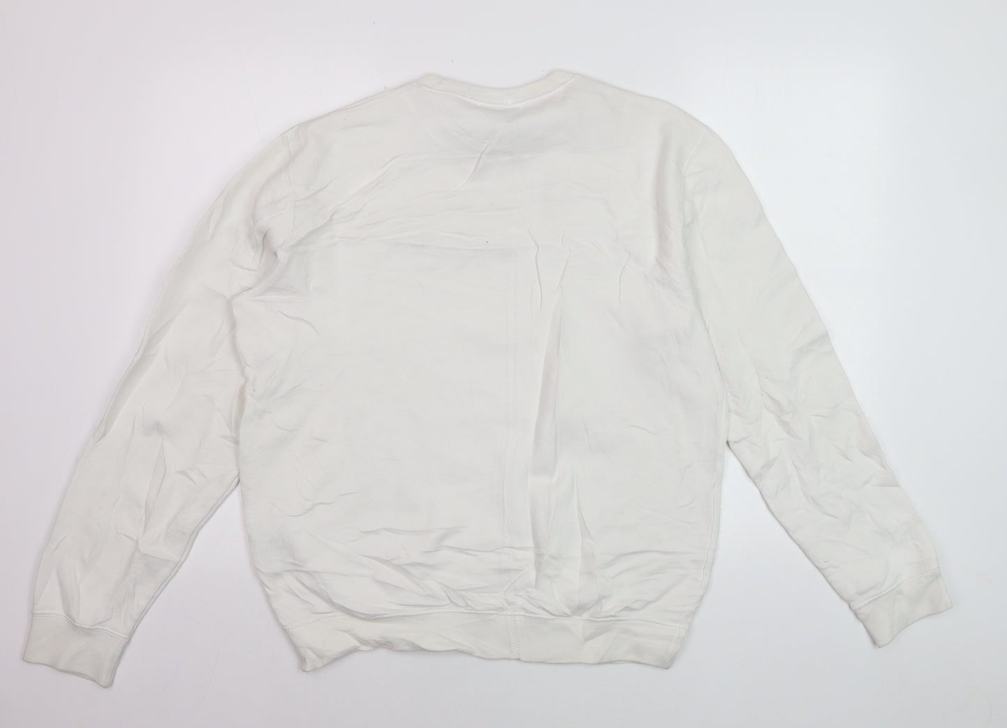 Champion Men's White Medium Crew Neck Pullover Sweatshirt