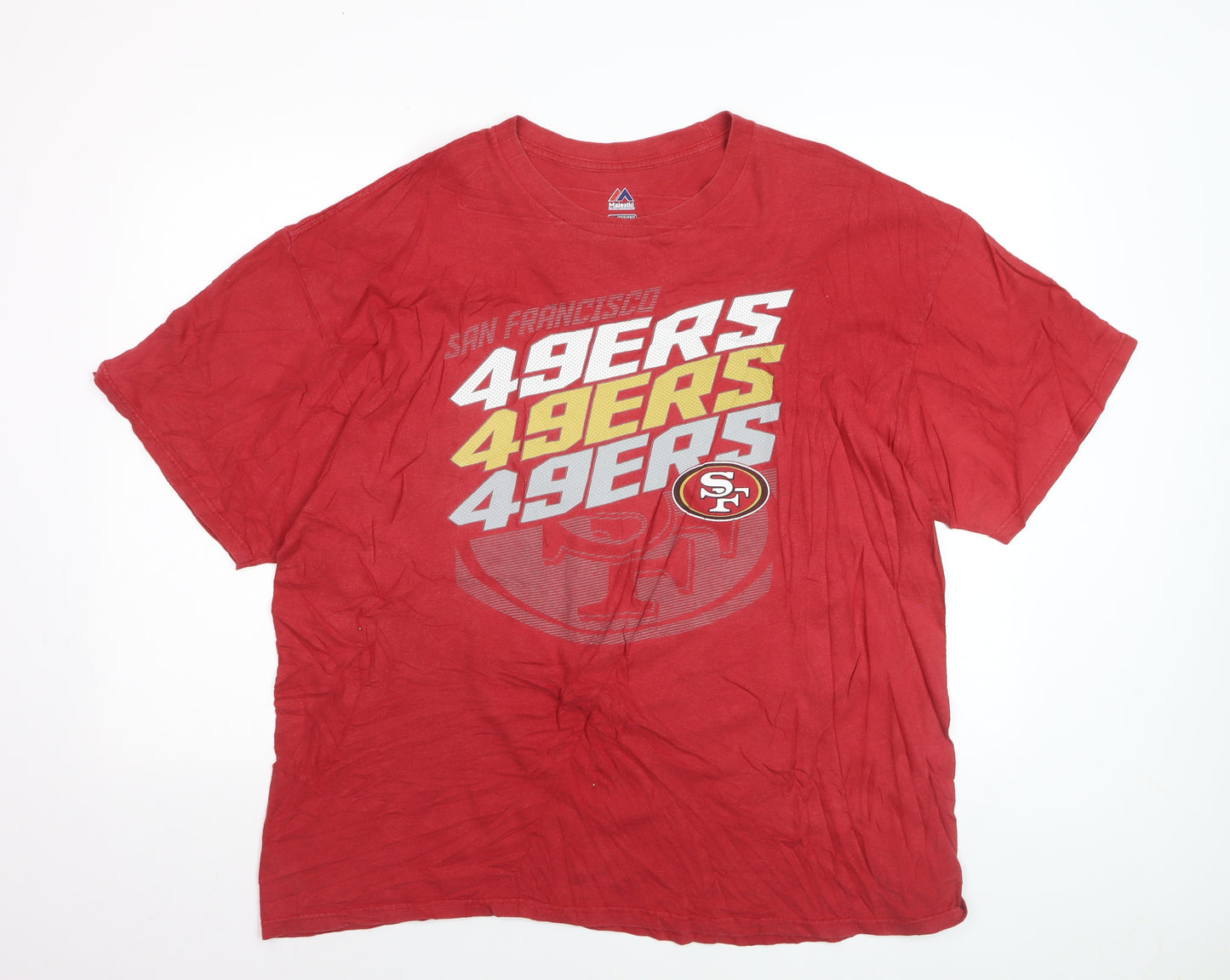 Majestic Men's Red San Francisco 49ers Graphic T-Shirt 2XL