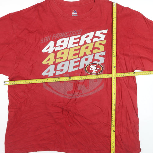Majestic Men's Red San Francisco 49ers Graphic T-Shirt 2XL