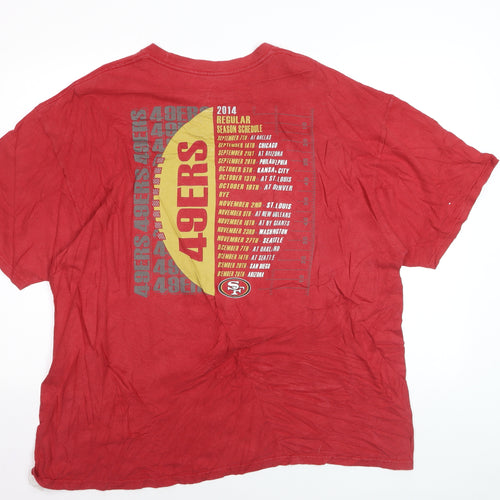 Majestic Men's Red San Francisco 49ers Graphic T-Shirt 2XL