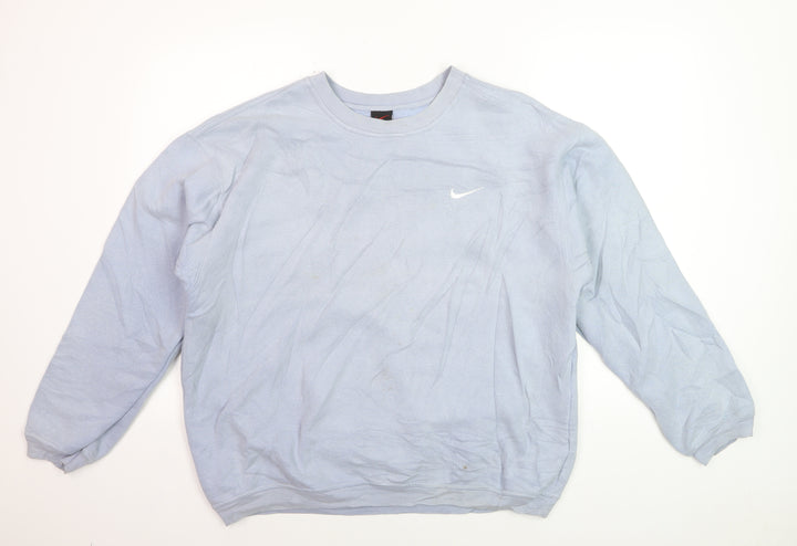 Nike Womens Blue Pullover Sweatshirt XL 80% Cotton Casual Classic