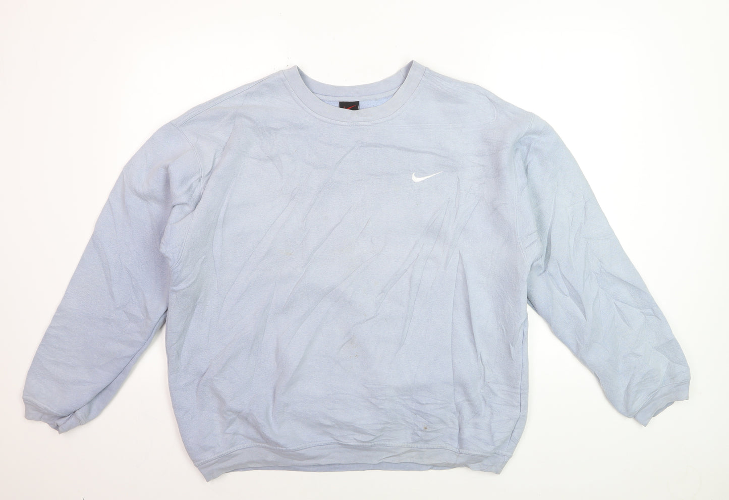 Nike Womens Blue Pullover Sweatshirt XL 80% Cotton Casual Classic