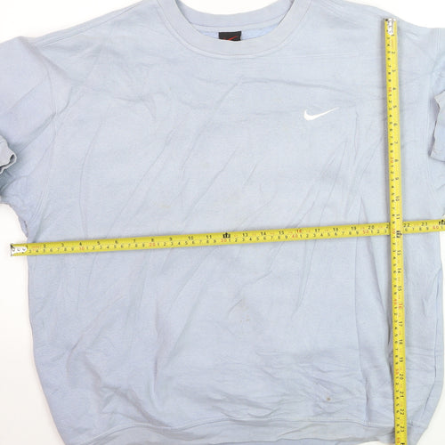 Nike Womens Blue Pullover Sweatshirt XL 80% Cotton Casual Classic