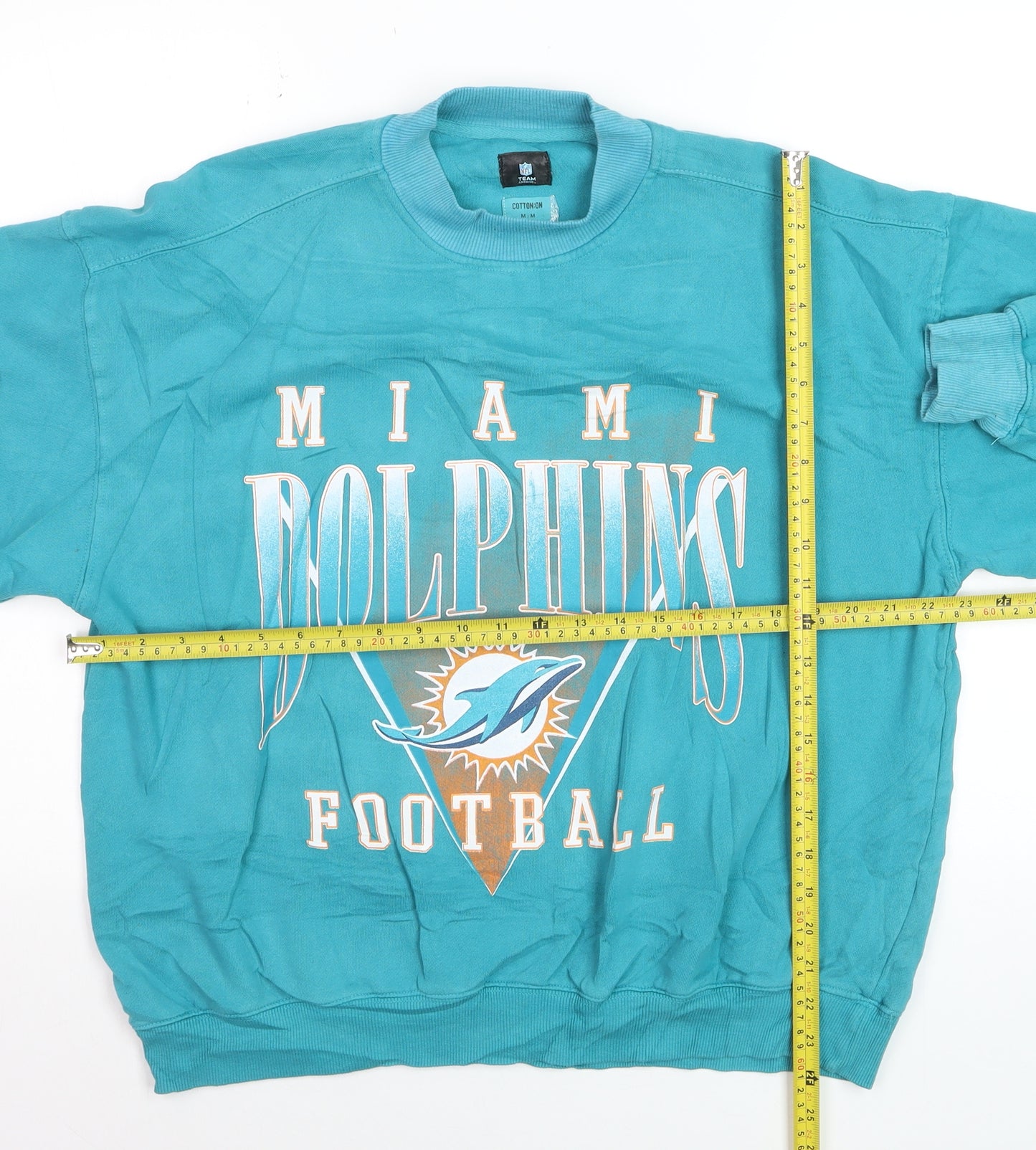 Cotton On NFL Team Apparel Men's Blue Miami Dolphins Sweatshirt M